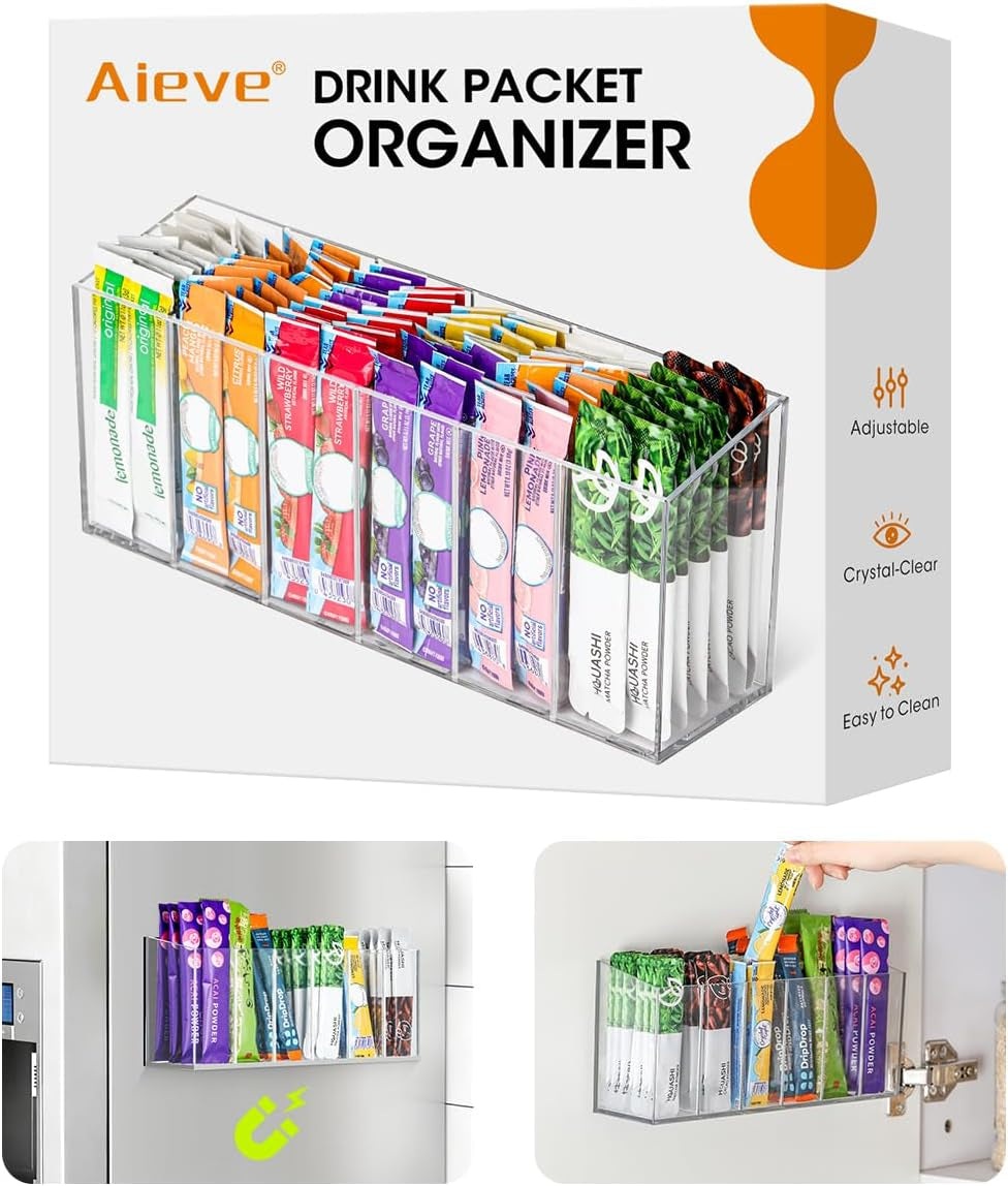 Drink Packet Organizer, Wall or Fridge Mount