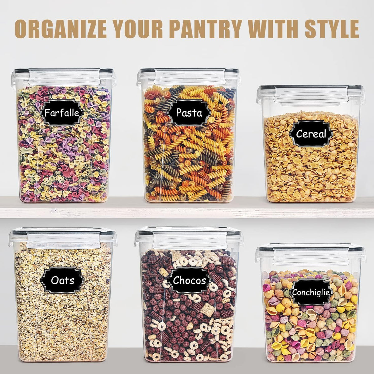 4-piece airtight flour storage container set, black