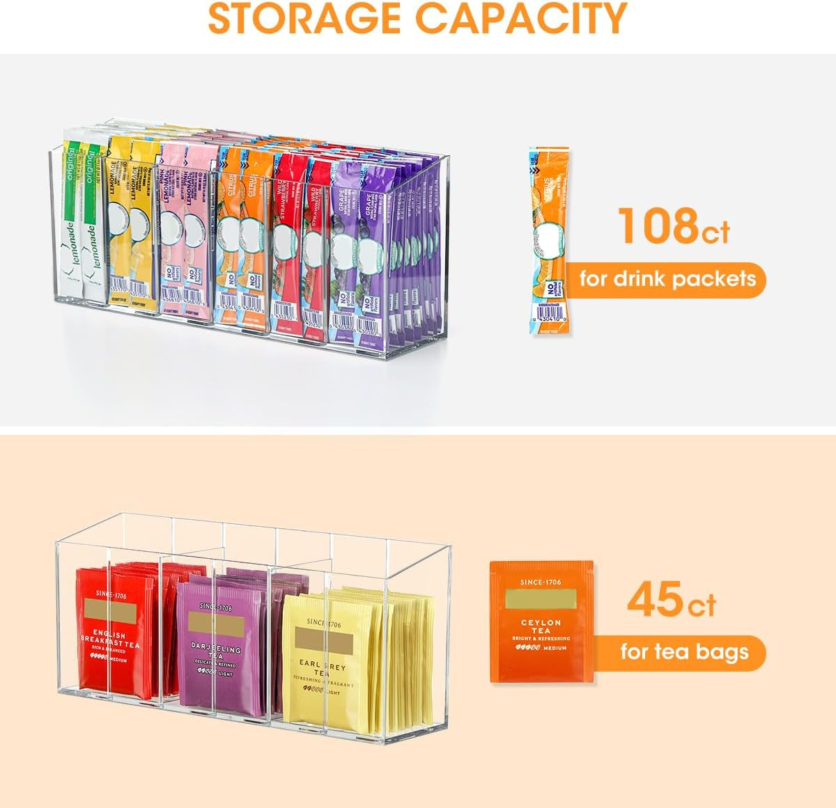 Drink Packet Organizer, Wall or Fridge Mount