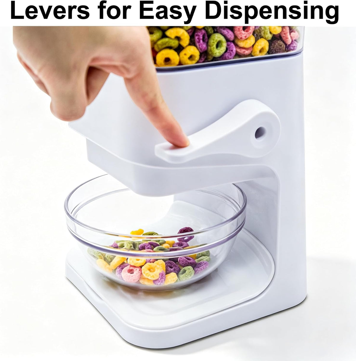 2-pack cereal dispenser, 5.5 qt, white