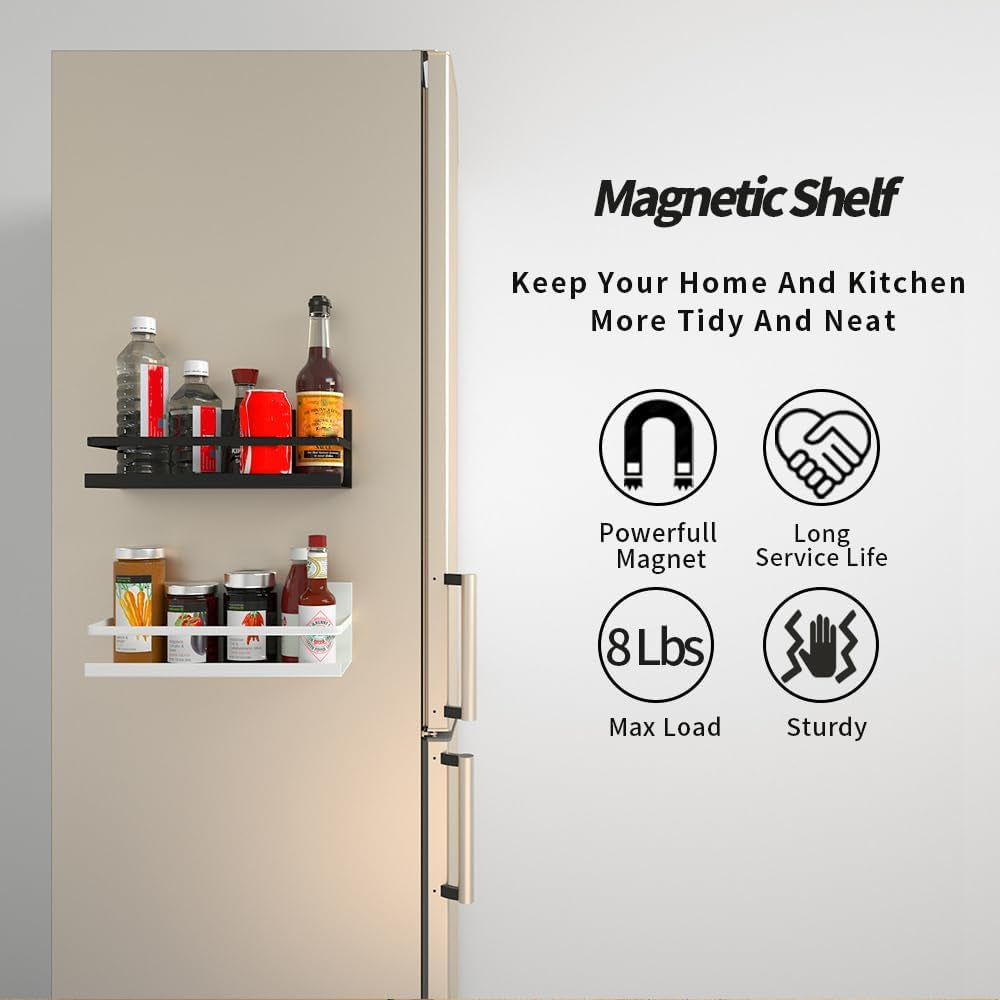 Magnetic spice rack set, 2-pack, black