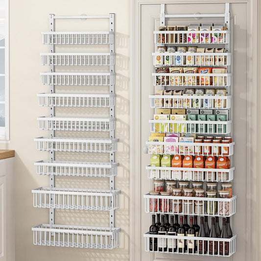9-Tier Over-the-Door Pantry Organizer, White