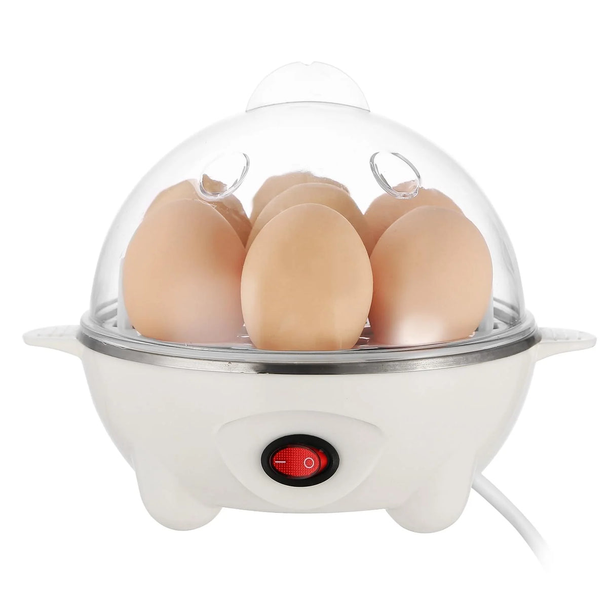 7-Egg Electric Egg Cooker with Auto Shut-Off, White