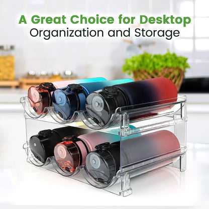 Stackable water bottle organizer, 2-pack