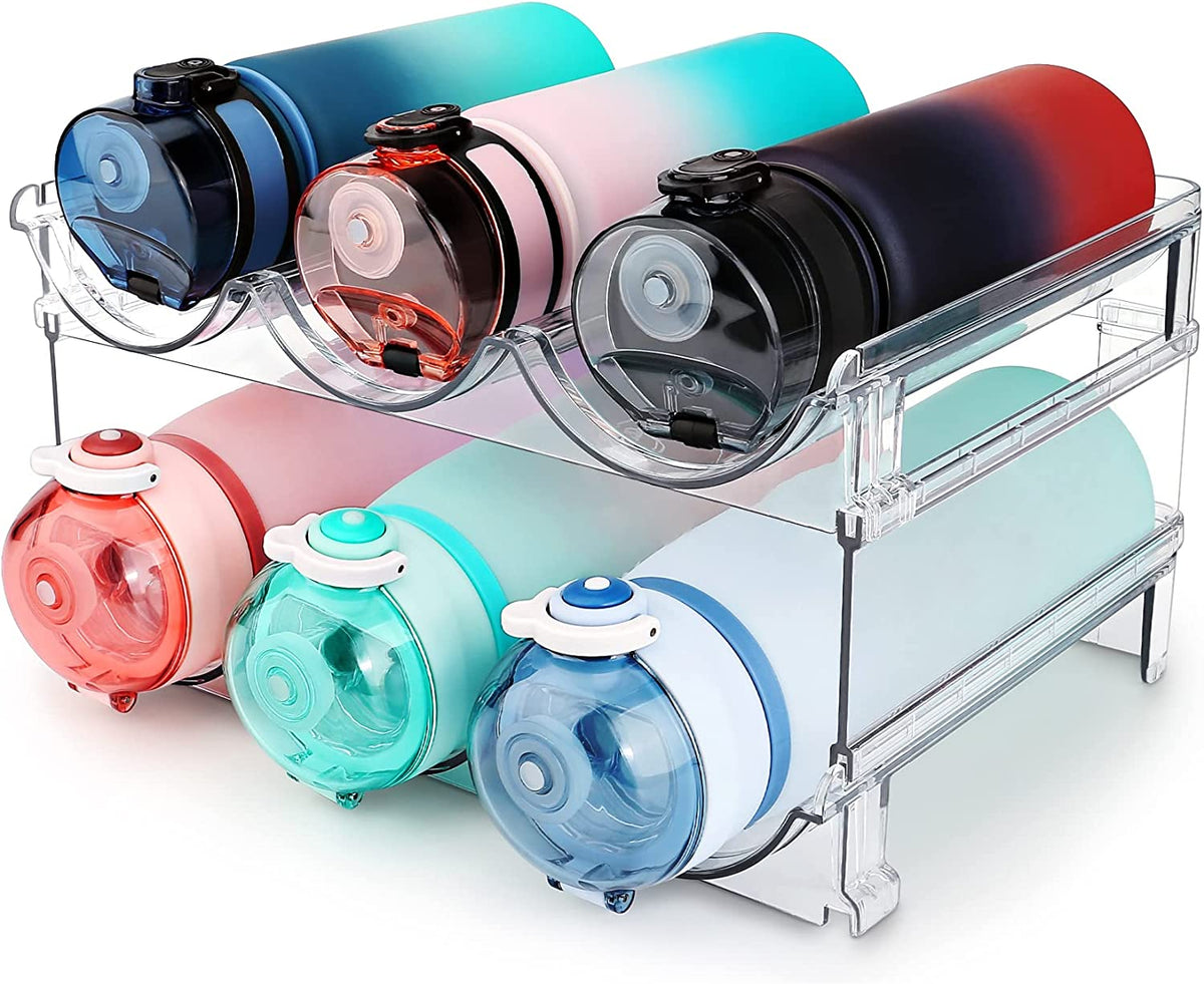 Stackable water bottle organizer, 2-pack