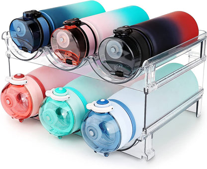 Stackable water bottle organizer, 2-pack