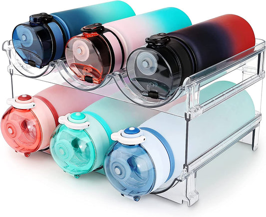 Stackable water bottle organizer, 2-pack