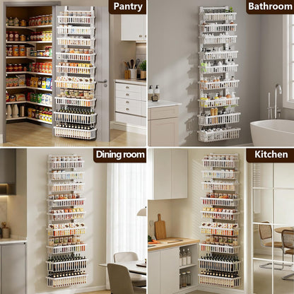 9-Tier Over-the-Door Pantry Organizer, White