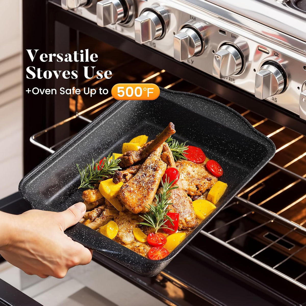 Ultimate 17-Piece Nonstick Induction Cookware Set - Granite Pots & Pans for Effortless Cooking
