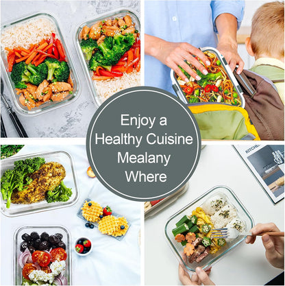 10-pack 22oz glass food storage containers, grey
