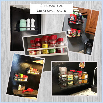 Magnetic spice rack set, 2-pack, black