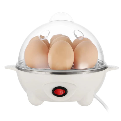 7-Egg Electric Egg Cooker with Auto Shut-Off, White