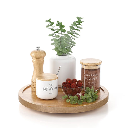 9-Inch Wooden Lazy Susan Turntable