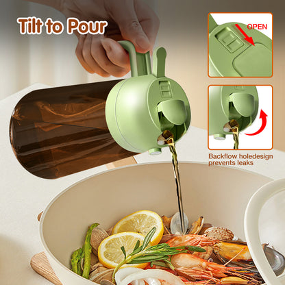 2-in-1 Glass Olive Oil Sprayer and Dispenser, 16oz, Green