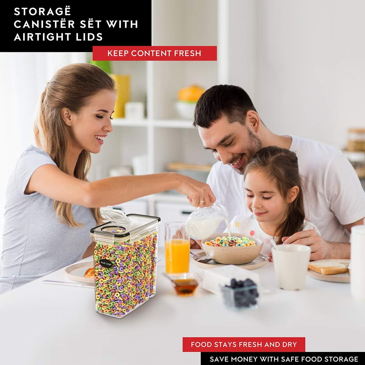 4-piece airtight cereal container set