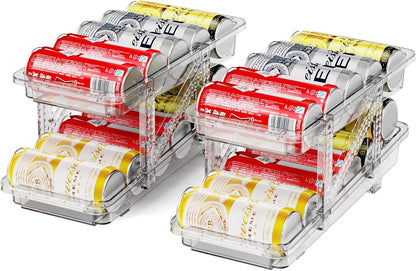 Adjustable Soda Can Dispenser for Fridge, 2-Pack