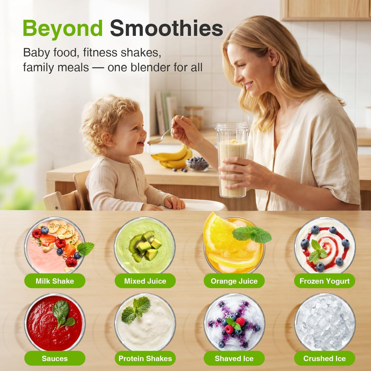 Personal blender with 3 portable 22oz cups