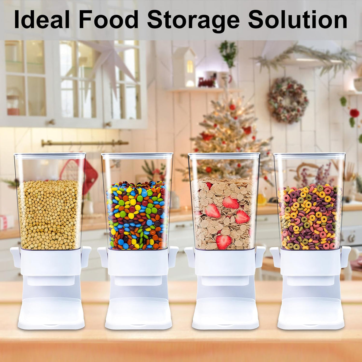 2-pack cereal dispenser, 5.5 qt, white