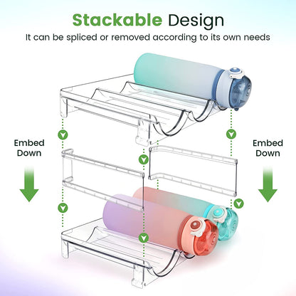 Stackable water bottle organizer, 2-pack