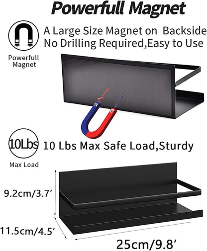 Magnetic spice rack set, 2-pack, black