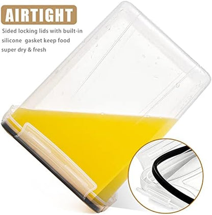 4-piece airtight flour storage container set, black