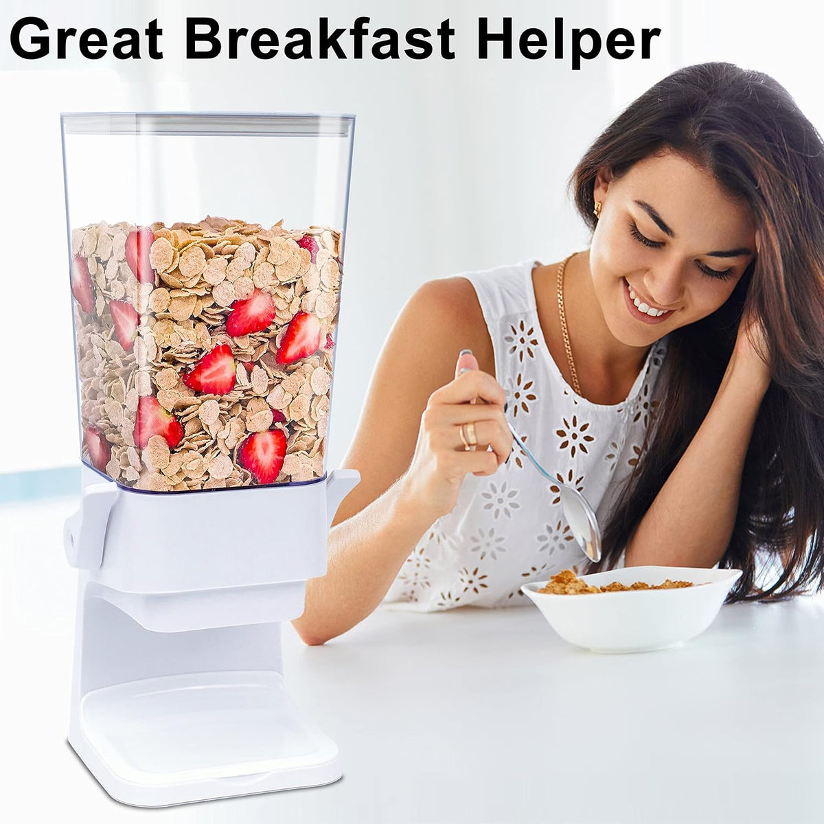 2-pack cereal dispenser, 5.5 qt, white