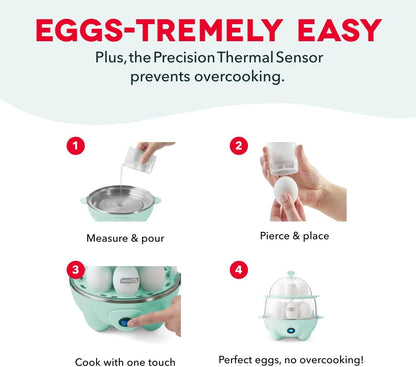 Electric egg cooker with poaching tray, black
