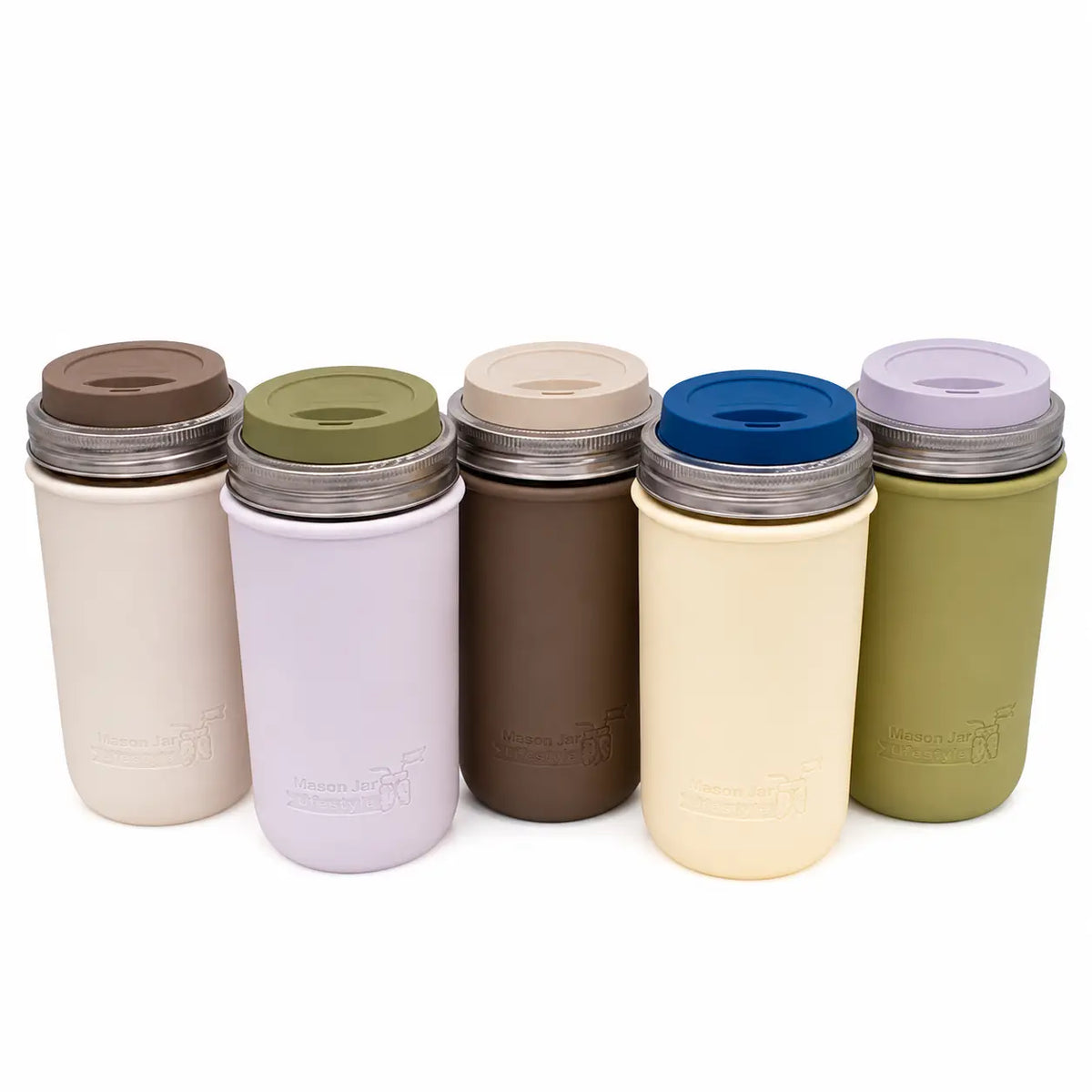24oz glass mason jar water bottle with silicone sleeve and lid