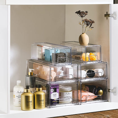 Clear Fridge Storage Drawers with Handles, Large 2-Pack